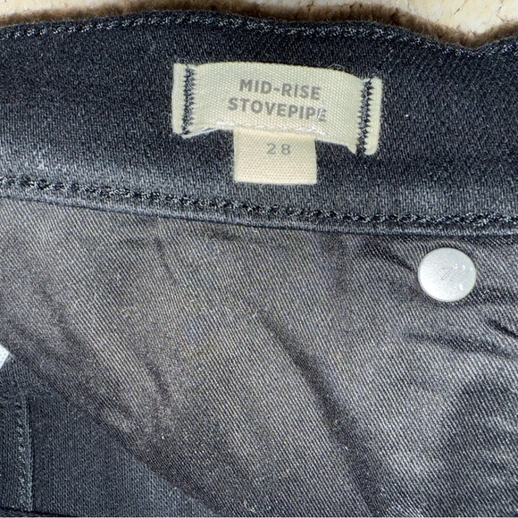 NWOT Madewell Midrise Stovepipe Jeans in Black Rinse Wash - Picture 6 of 8